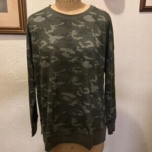 Ideology Camo-Print Sweatshirt Emerald NWT (Runs Big Like a 1X) Size L